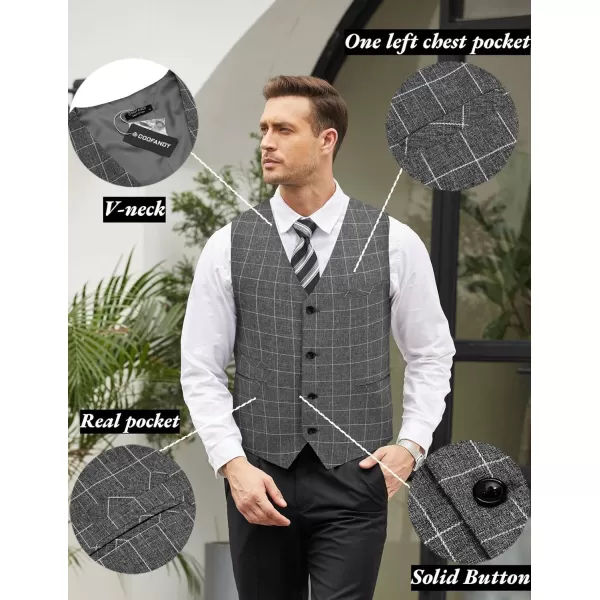 COOFANDY Men's Casual Business Vests Lightweight Waistcoat Slim Fit Suit Vest
