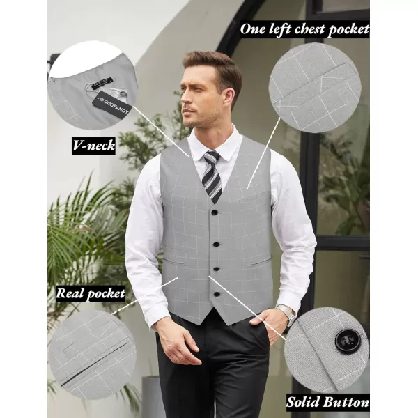 COOFANDY Men's Casual Business Vests Lightweight Waistcoat Slim Fit Suit Vest