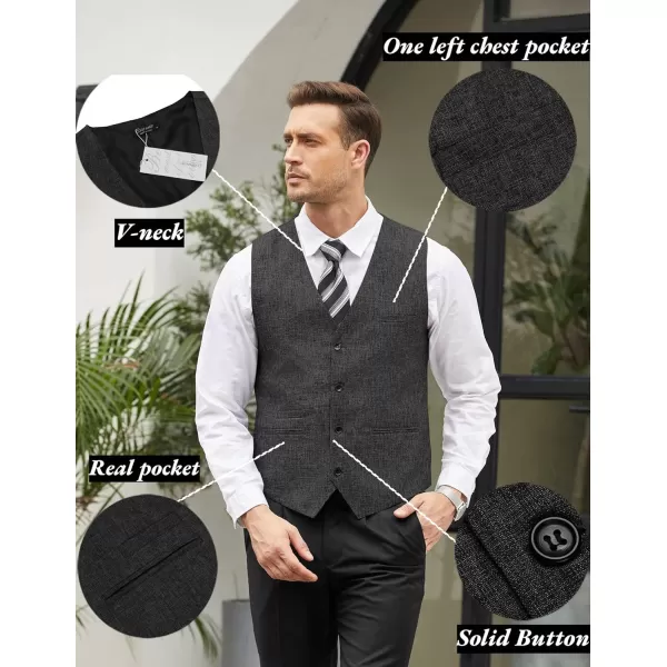 COOFANDY Men's Casual Business Vests Lightweight Waistcoat Slim Fit Suit Vest