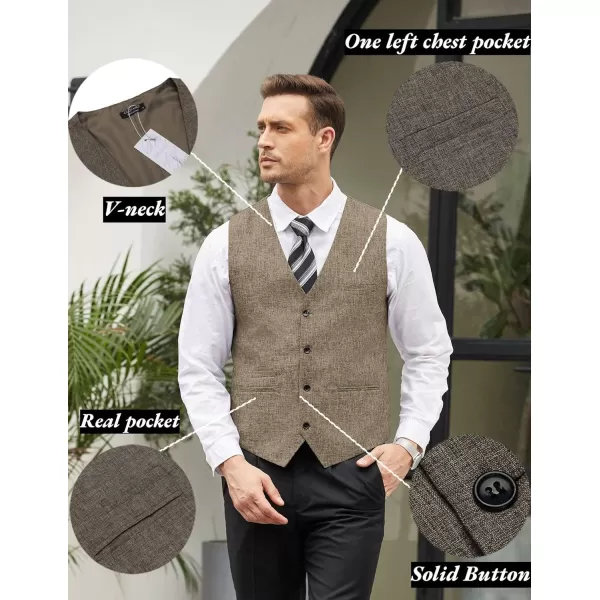 COOFANDY Men's Casual Business Vests Lightweight Waistcoat Slim Fit Suit Vest