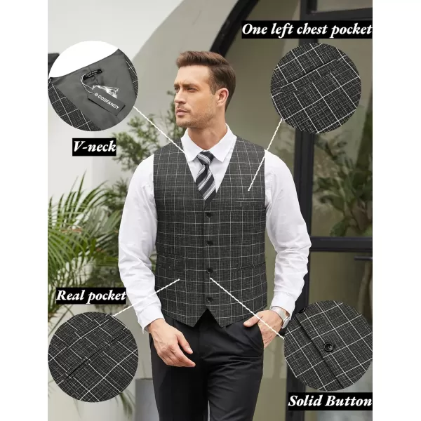 COOFANDY Men's Casual Business Vests Lightweight Waistcoat Slim Fit Suit Vest