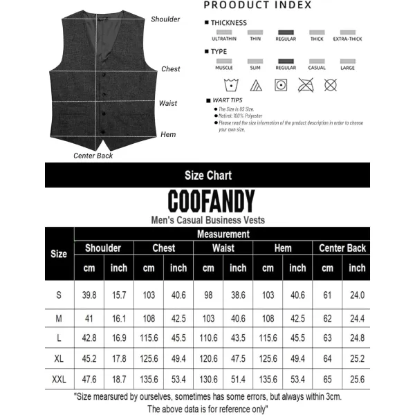 COOFANDY Men's Casual Business Vests Lightweight Waistcoat Slim Fit Suit Vest
