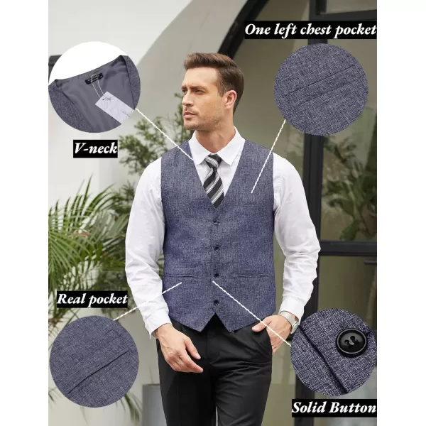 COOFANDY Men's Casual Business Vests Lightweight Waistcoat Slim Fit Suit Vest