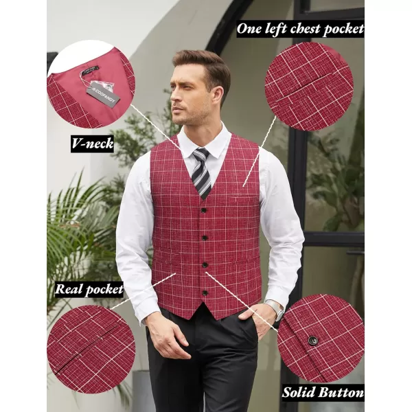 COOFANDY Men's Casual Business Vests Lightweight Waistcoat Slim Fit Suit Vest