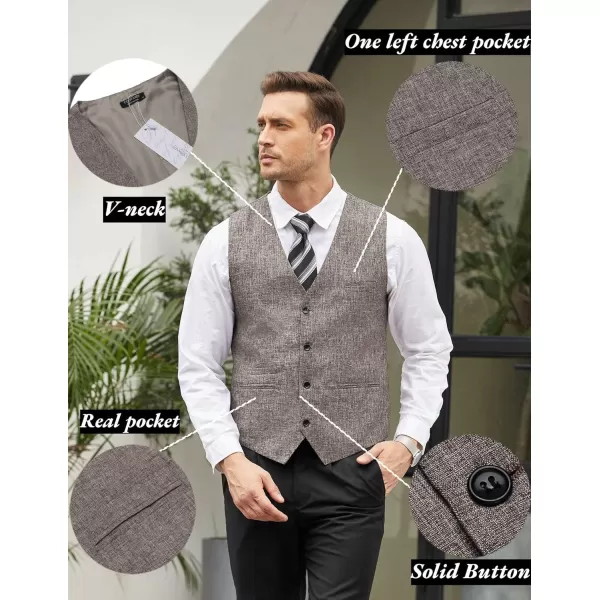 COOFANDY Men's Casual Business Vests Lightweight Waistcoat Slim Fit Suit Vest
