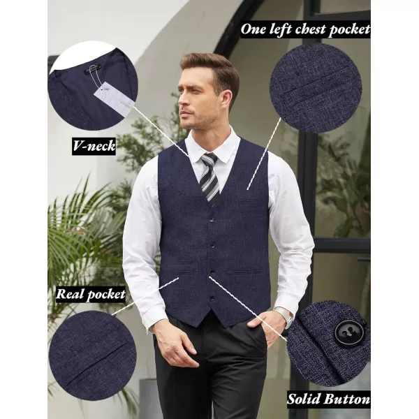 COOFANDY Men's Casual Business Vests Lightweight Waistcoat Slim Fit Suit Vest