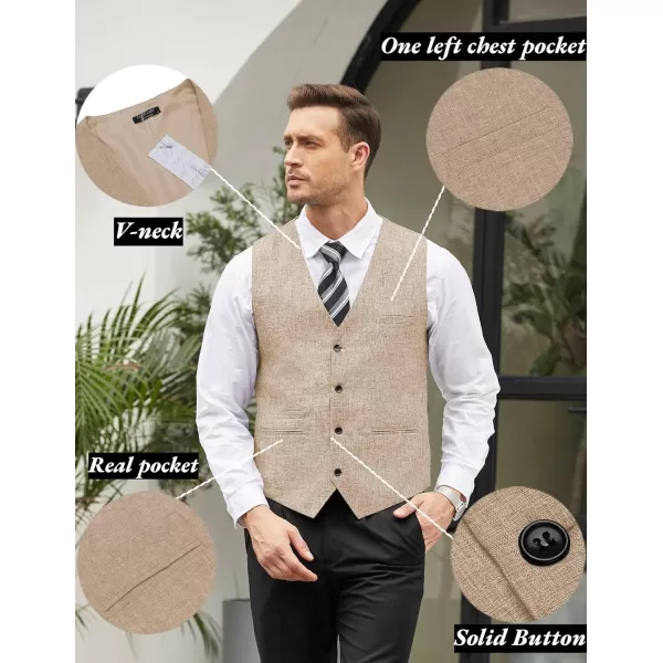 COOFANDY Men's Casual Business Vests Lightweight Waistcoat Slim Fit Suit Vest