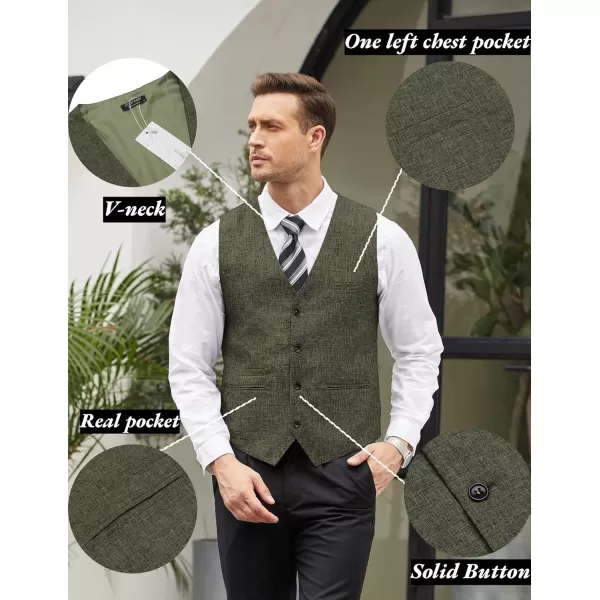 COOFANDY Men's Casual Business Vests Lightweight Waistcoat Slim Fit Suit Vest