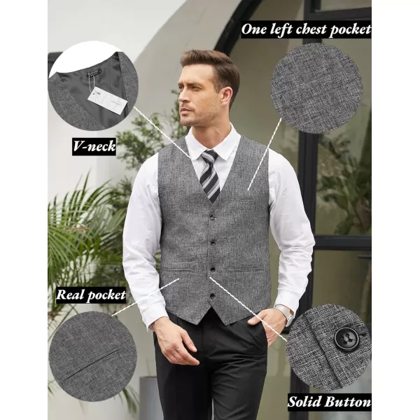 COOFANDY Men's Casual Business Vests Lightweight Waistcoat Slim Fit Suit Vest
