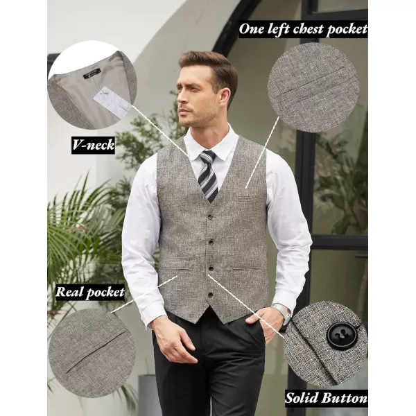 COOFANDY Men's Casual Business Vests Lightweight Waistcoat Slim Fit Suit Vest