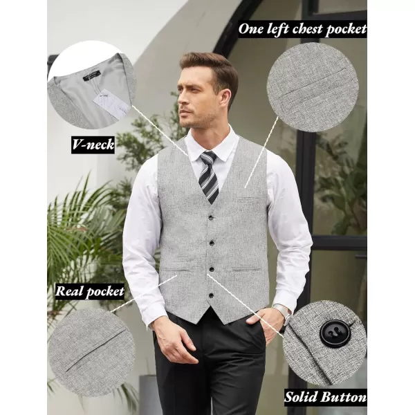 COOFANDY Men's Casual Business Vests Lightweight Waistcoat Slim Fit Suit Vest
