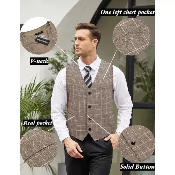 COOFANDY Men's Casual Business Vests Lightweight Waistcoat Slim Fit Suit Vest