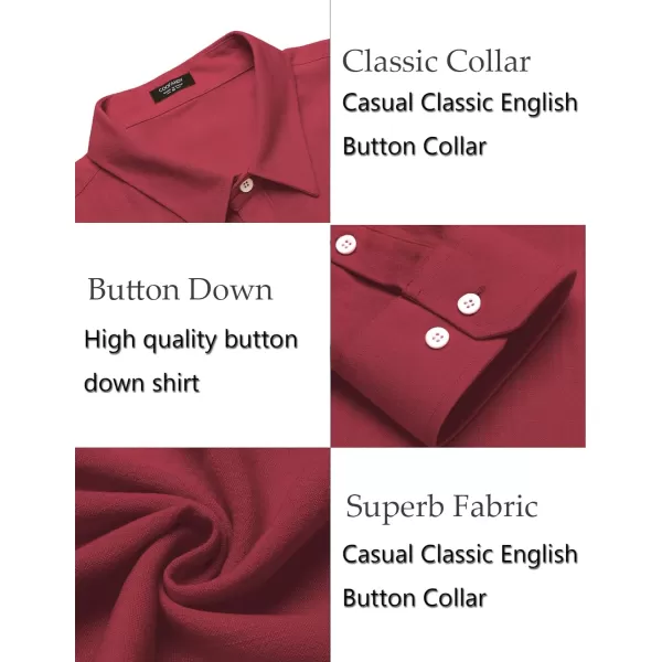 COOFANDY Men's Casual Button Down Shirt Long Sleeve Linen Chambray Shirt
