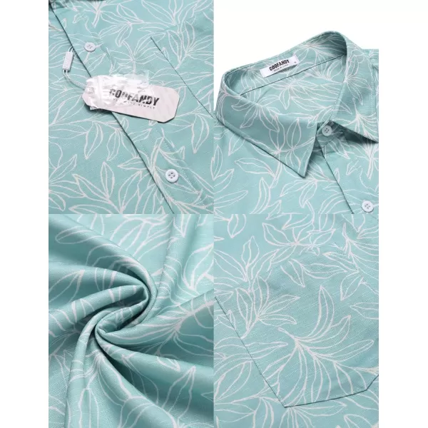 COOFANDY Men's Casual Button Down Shirt Long Sleeve Linen Chambray Shirt