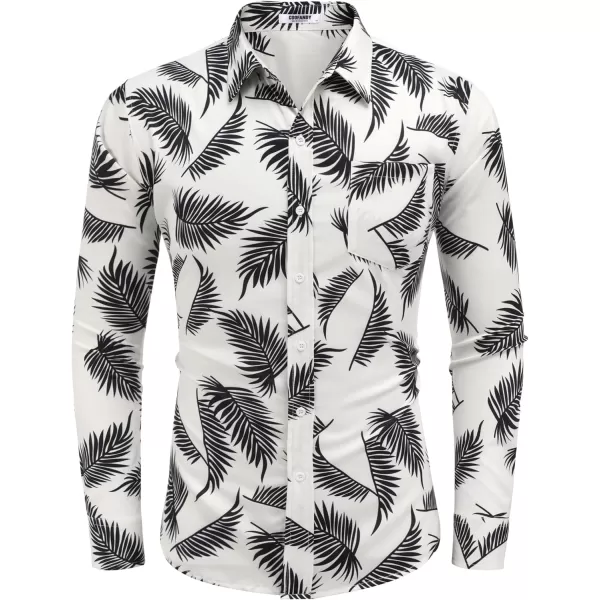 COOFANDY Men's Casual Button Down Shirt Long Sleeve Linen Chambray Shirt