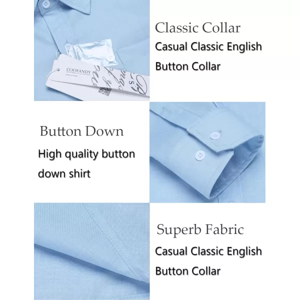 COOFANDY Men's Casual Button Down Shirt Long Sleeve Linen Chambray Shirt