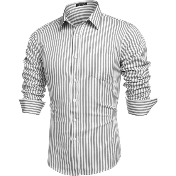 COOFANDY Men's Casual Button Down Shirt Long Sleeve Linen Chambray Shirt