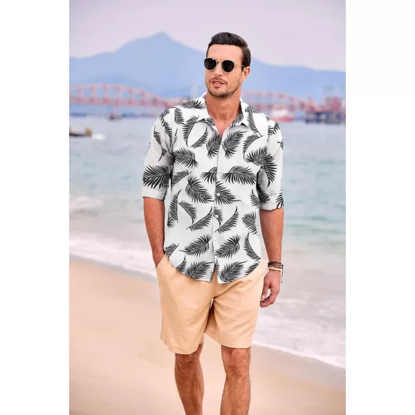 COOFANDY Men's Casual Button Down Shirt Long Sleeve Linen Chambray Shirt