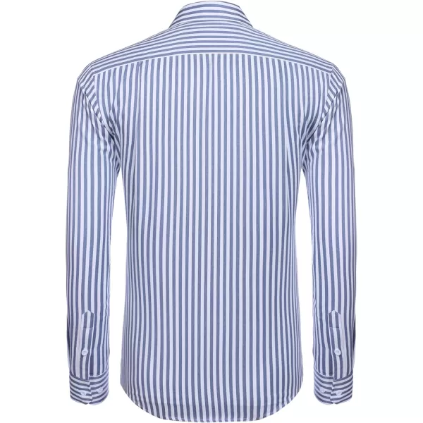 COOFANDY Men's Casual Button Down Shirt Long Sleeve Linen Chambray Shirt