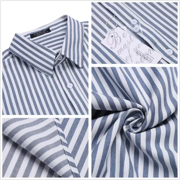 COOFANDY Men's Casual Button Down Shirt Long Sleeve Linen Chambray Shirt