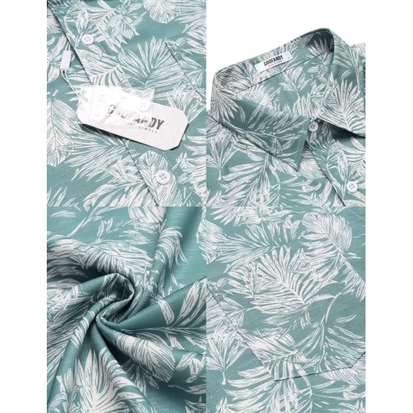 COOFANDY Men's Casual Button Down Shirt Long Sleeve Linen Chambray Shirt