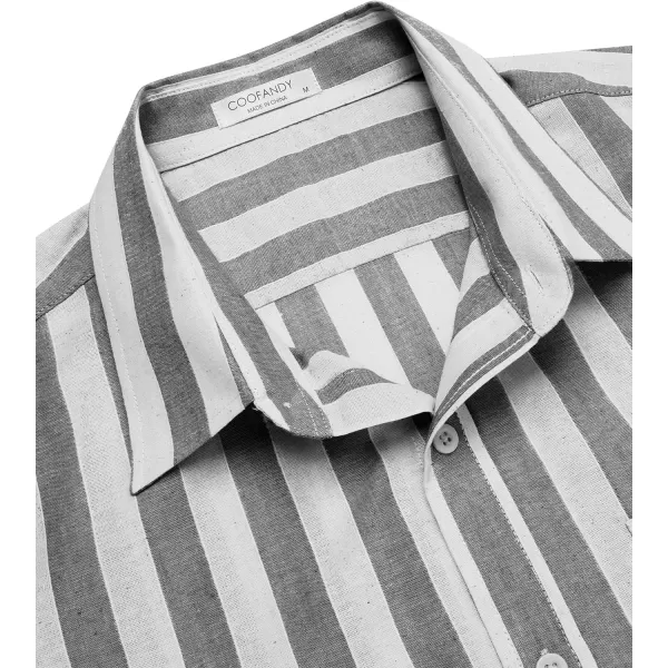 COOFANDY Men's Casual Button Down Shirt Long Sleeve Linen Chambray Shirt