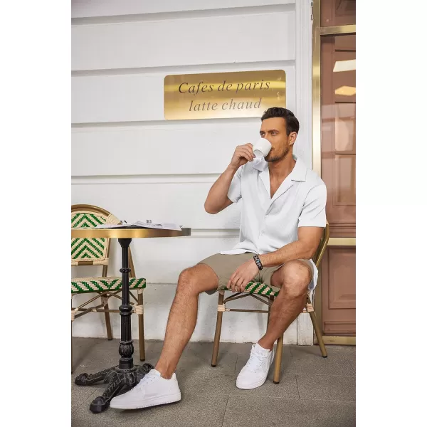 COOFANDY Men's Casual Button Down Shirts Short Sleeve Regular Fit Fashion Camp Beach Shirts Tops