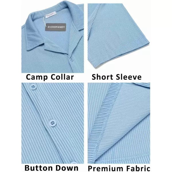 COOFANDY Men's Casual Button Down Shirts Short Sleeve Regular Fit Fashion Camp Beach Shirts Tops
