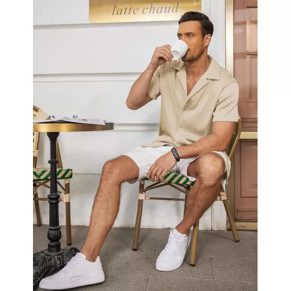 COOFANDY Men's Casual Button Down Shirts Short Sleeve Regular Fit Fashion Camp Beach Shirts Tops