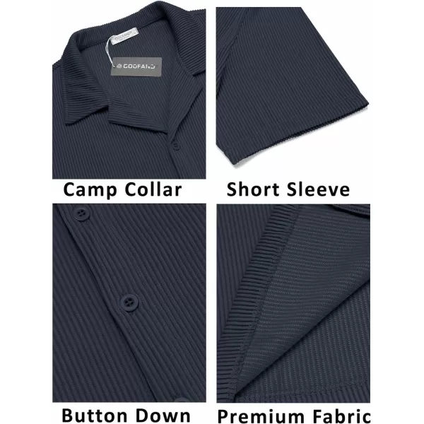 COOFANDY Men's Casual Button Down Shirts Short Sleeve Regular Fit Fashion Camp Beach Shirts Tops
