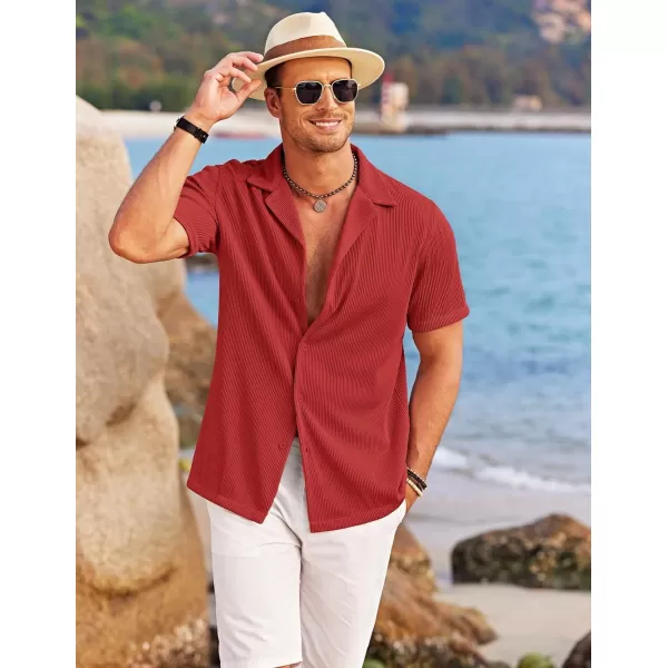 COOFANDY Men's Casual Button Down Shirts Short Sleeve Regular Fit Fashion Camp Beach Shirts Tops