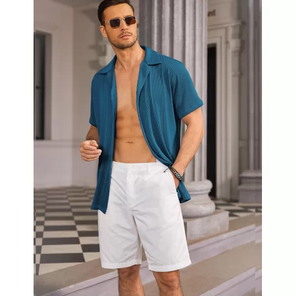 COOFANDY Men's Casual Button Down Shirts Short Sleeve Regular Fit Fashion Camp Beach Shirts Tops
