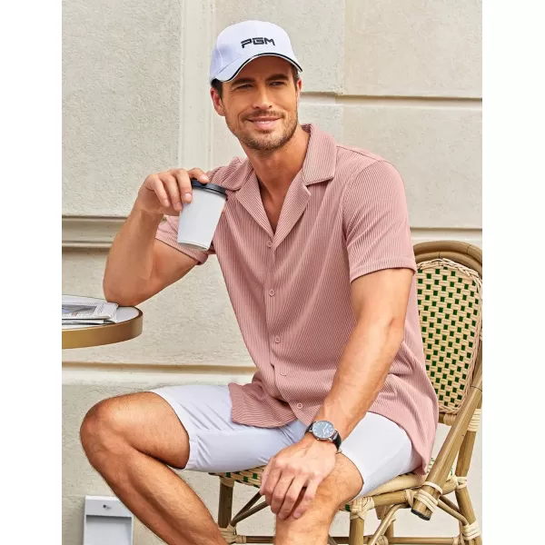 COOFANDY Men's Casual Button Down Shirts Short Sleeve Regular Fit Fashion Camp Beach Shirts Tops