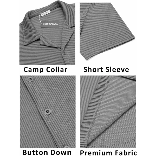 COOFANDY Men's Casual Button Down Shirts Short Sleeve Regular Fit Fashion Camp Beach Shirts Tops