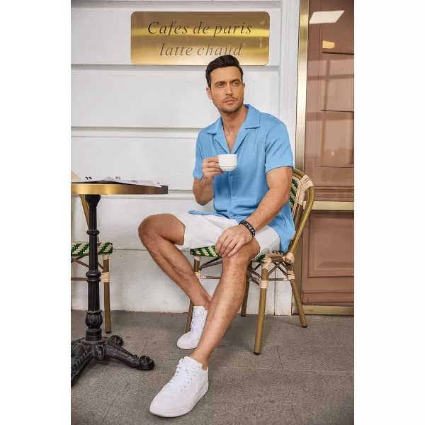 COOFANDY Men's Casual Button Down Shirts Short Sleeve Regular Fit Fashion Camp Beach Shirts Tops