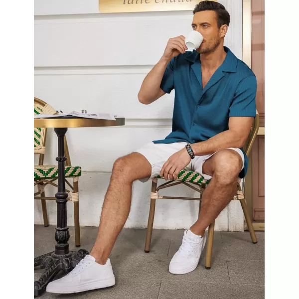 COOFANDY Men's Casual Button Down Shirts Short Sleeve Regular Fit Fashion Camp Beach Shirts Tops