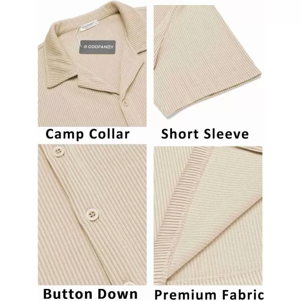 COOFANDY Men's Casual Button Down Shirts Short Sleeve Regular Fit Fashion Camp Beach Shirts Tops