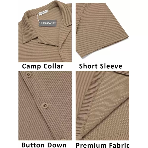 COOFANDY Men's Casual Button Down Shirts Short Sleeve Regular Fit Fashion Camp Beach Shirts Tops
