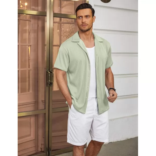 COOFANDY Men's Casual Button Down Shirts Short Sleeve Regular Fit Fashion Camp Beach Shirts Tops