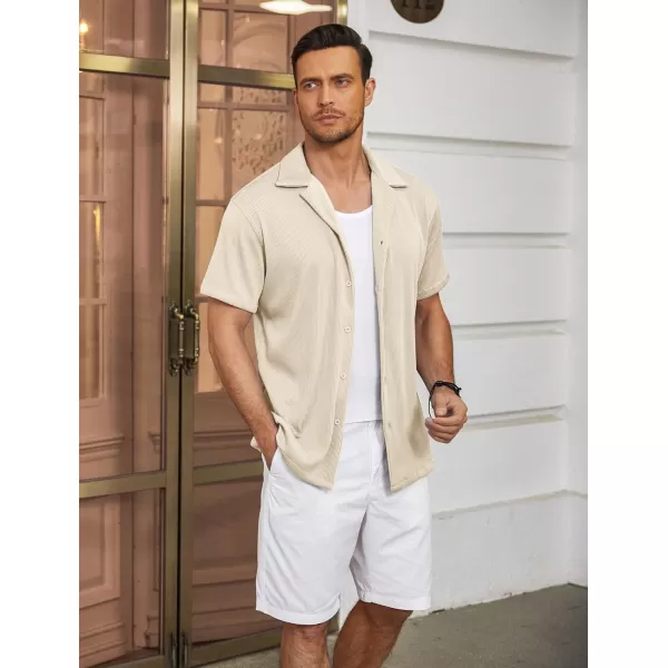 COOFANDY Men's Casual Button Down Shirts Short Sleeve Regular Fit Fashion Camp Beach Shirts Tops