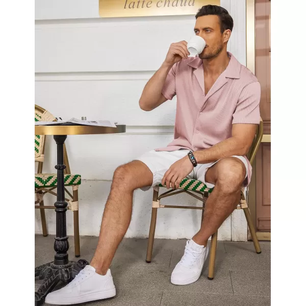 COOFANDY Men's Casual Button Down Shirts Short Sleeve Regular Fit Fashion Camp Beach Shirts Tops