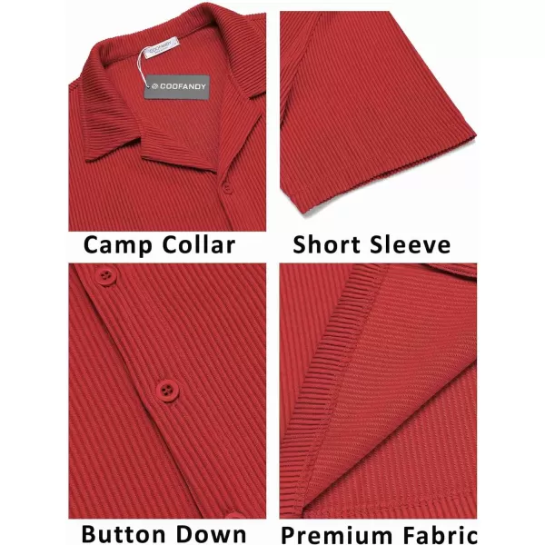 COOFANDY Men's Casual Button Down Shirts Short Sleeve Regular Fit Fashion Camp Beach Shirts Tops