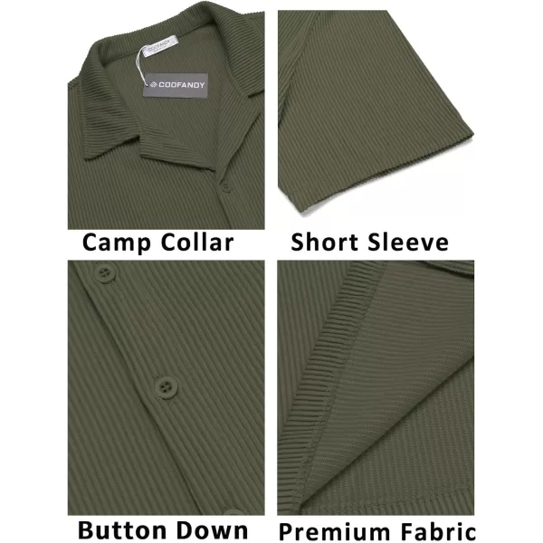 COOFANDY Men's Casual Button Down Shirts Short Sleeve Regular Fit Fashion Camp Beach Shirts Tops