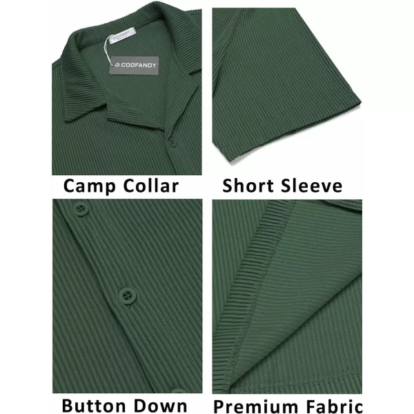COOFANDY Men's Casual Button Down Shirts Short Sleeve Regular Fit Fashion Camp Beach Shirts Tops