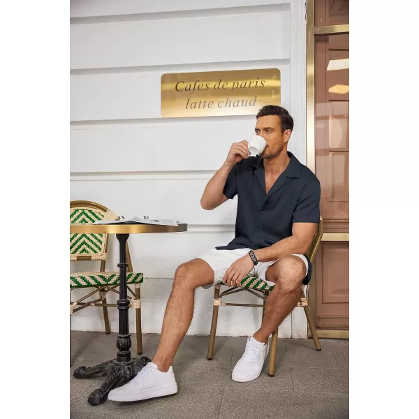 COOFANDY Men's Casual Button Down Shirts Short Sleeve Regular Fit Fashion Camp Beach Shirts Tops