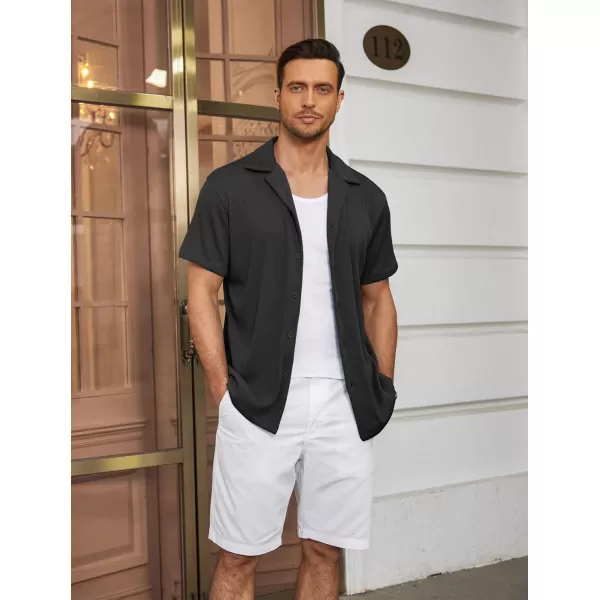 COOFANDY Men's Casual Button Down Shirts Short Sleeve Regular Fit Fashion Camp Beach Shirts Tops