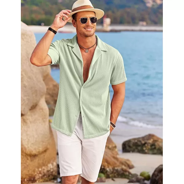 COOFANDY Men's Casual Button Down Shirts Short Sleeve Regular Fit Fashion Camp Beach Shirts Tops