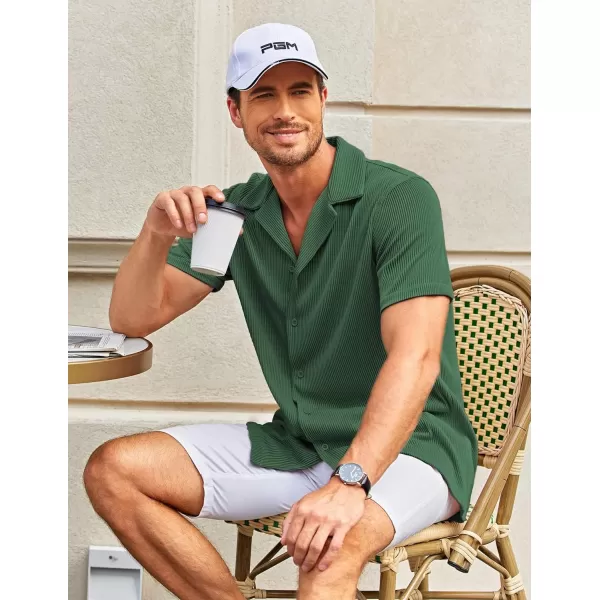 COOFANDY Men's Casual Button Down Shirts Short Sleeve Regular Fit Fashion Camp Beach Shirts Tops