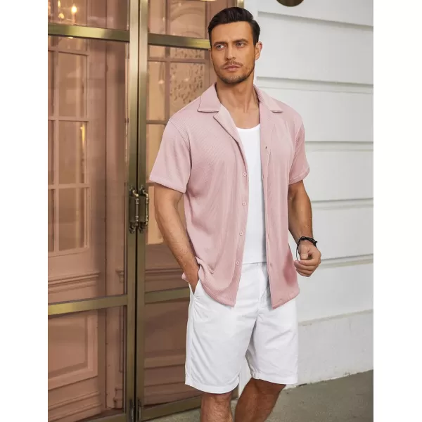 COOFANDY Men's Casual Button Down Shirts Short Sleeve Regular Fit Fashion Camp Beach Shirts Tops