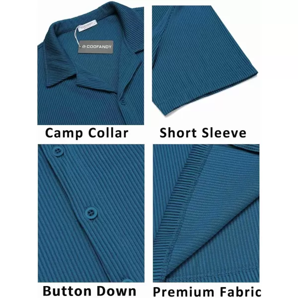 COOFANDY Men's Casual Button Down Shirts Short Sleeve Regular Fit Fashion Camp Beach Shirts Tops